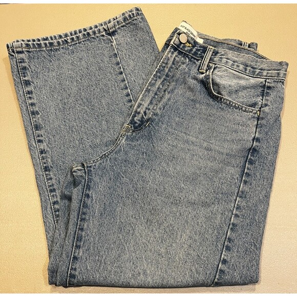 Just Black Barrel Jeans Wide Leg Twist Medium Denim Womens Size 31 - Picture 3 of 14